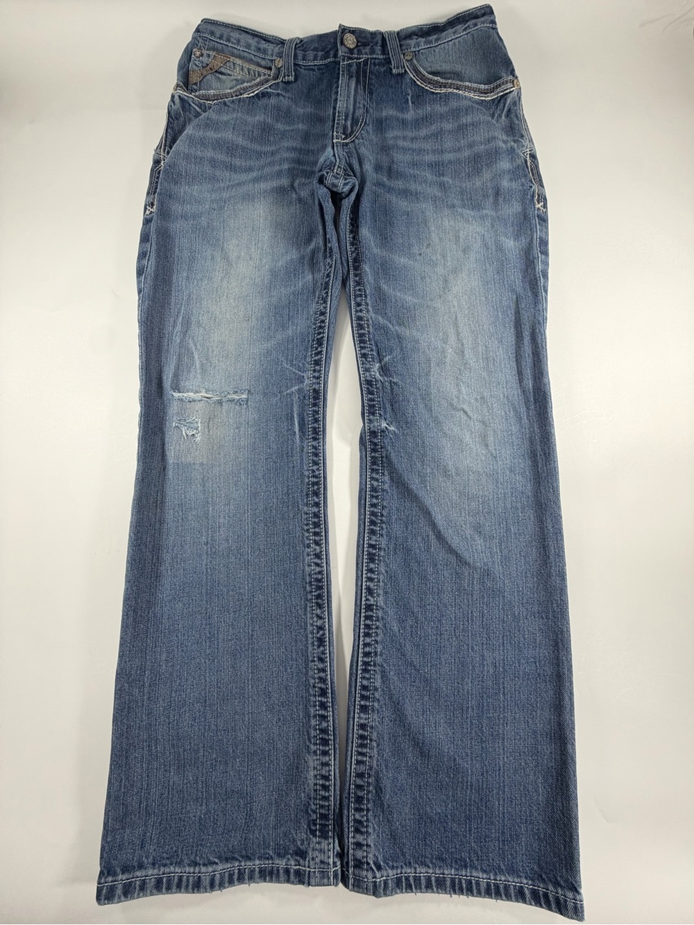 Ariat Low Rise Bootcut Western Cowboy Jeans Distressed 33x32 Men’s